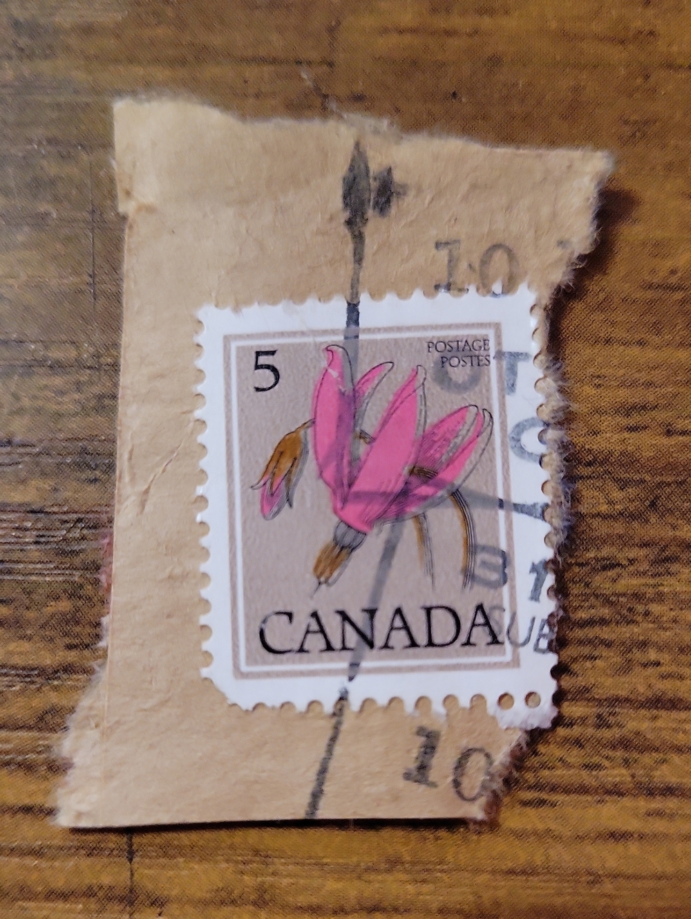 Vintage Canada Pink Floral Postage Stamp - Unbranded